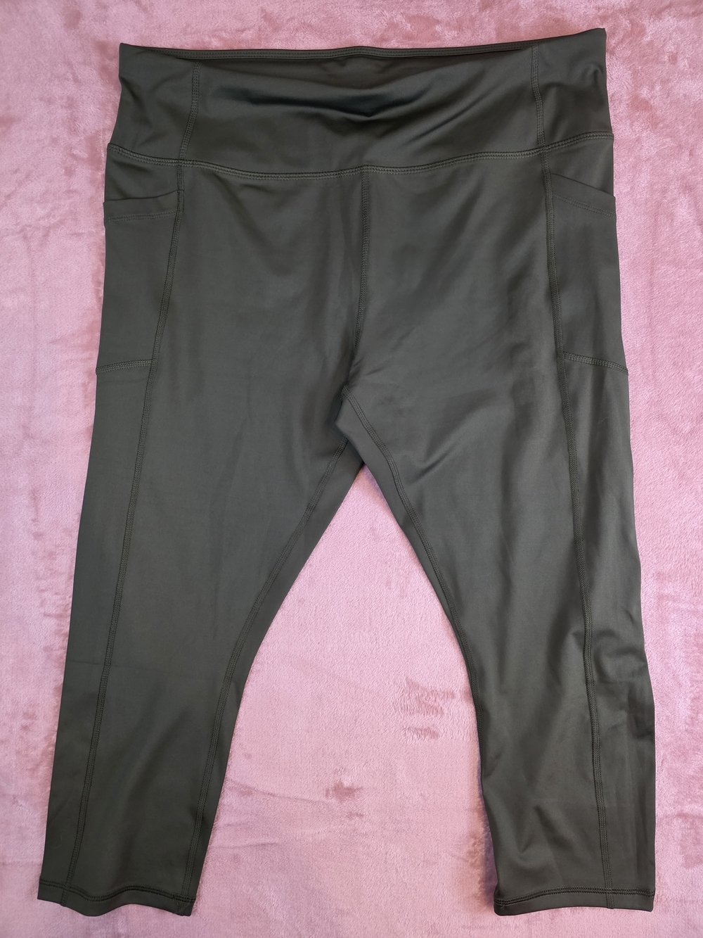 Dark Olive Active Leggings with Side Pockets